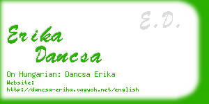 erika dancsa business card